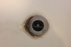 Bath Drain Before Refinish