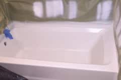 Fiberglass White Bathtub After Refinish