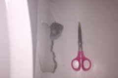 Fiberglass White Bathtub Before Refinishing