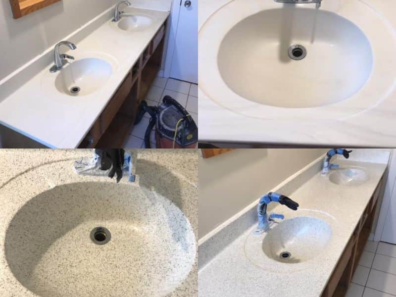 refinish a bathroom sink counterp