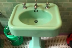 Green Bathroom Sink Refinish