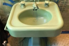 Green Bathroom Sink Refinishing - During