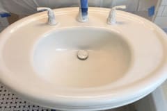 During Bathroom Sink Refinish - White